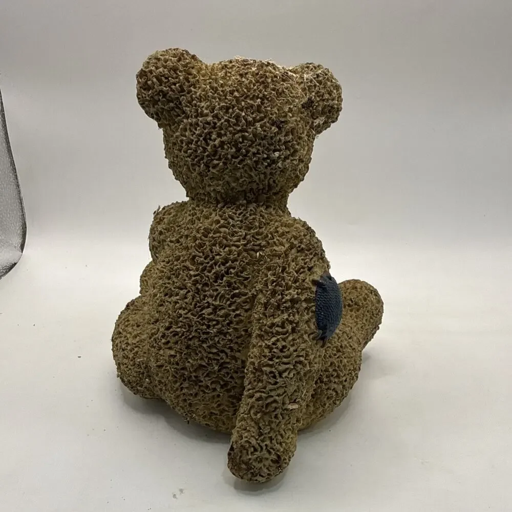 Vintage Style Patchwork Teddy Bear Figurine Resin Distressed Decor Bear *